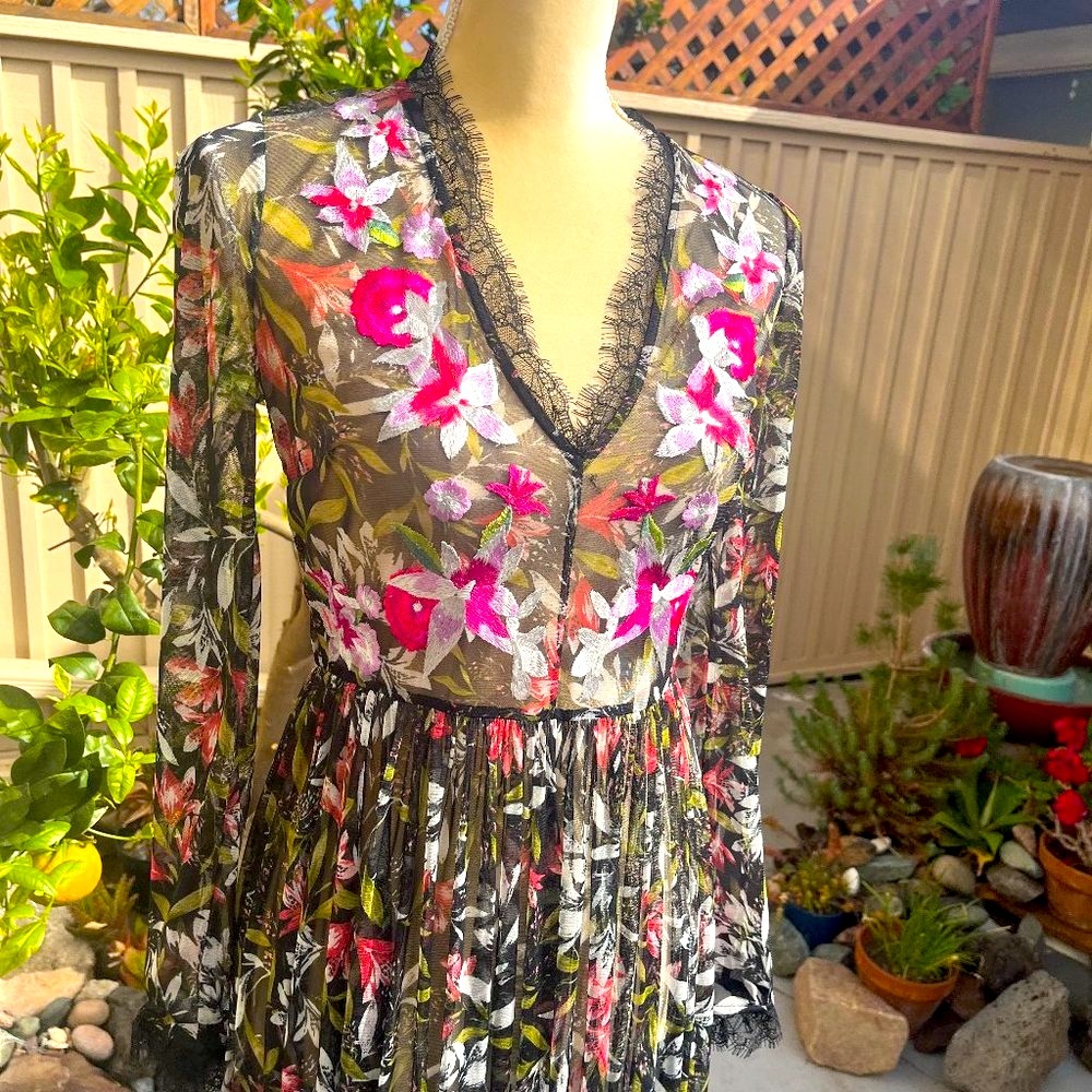 French Connection Embroidered gown